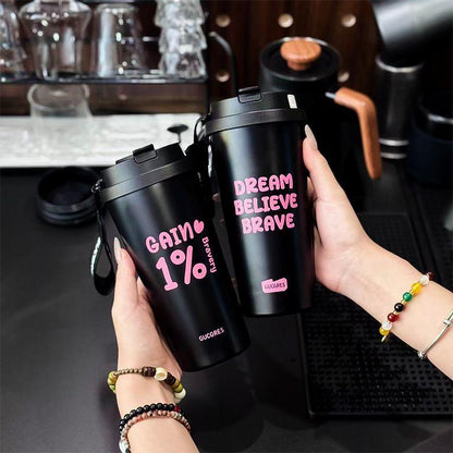 Luxury Snake Design Insulated Tumbler with Straw & Hand Strap