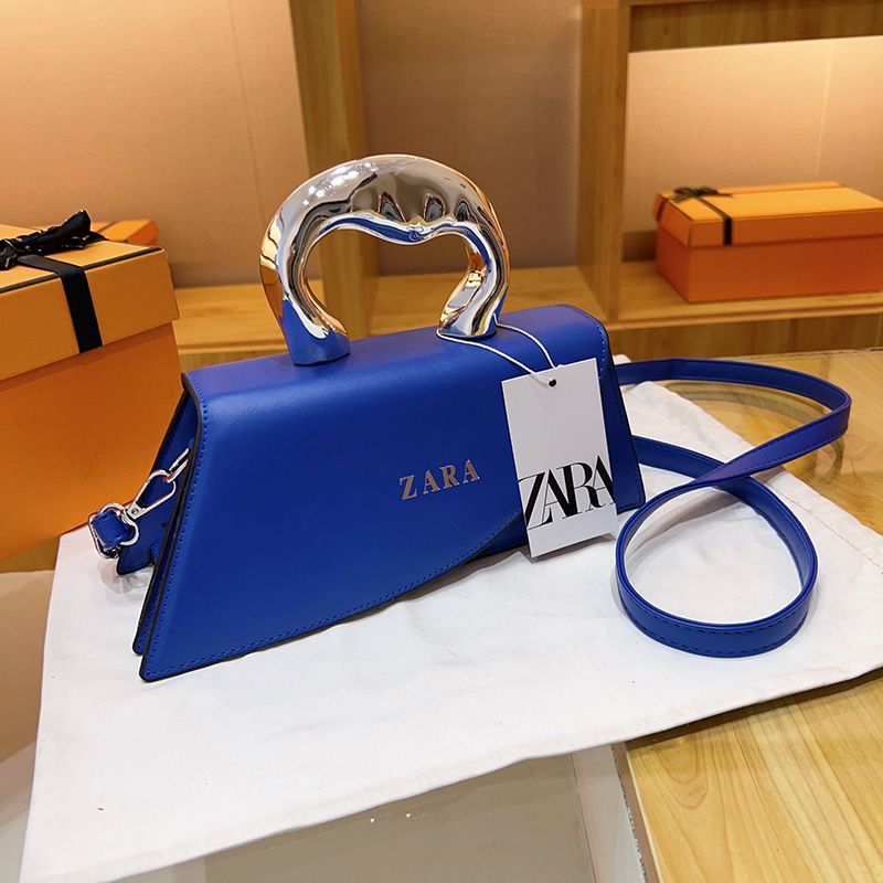 Trendy Green Top‑Handle Mini Bag with Silver Metal Handle & Crossbody Strap