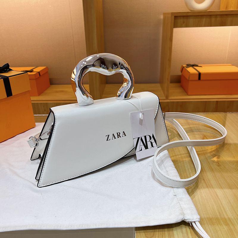 Trendy Green Top‑Handle Mini Bag with Silver Metal Handle & Crossbody Strap